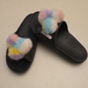 Crocs Fur Sure, Slide Sandal Sz 9